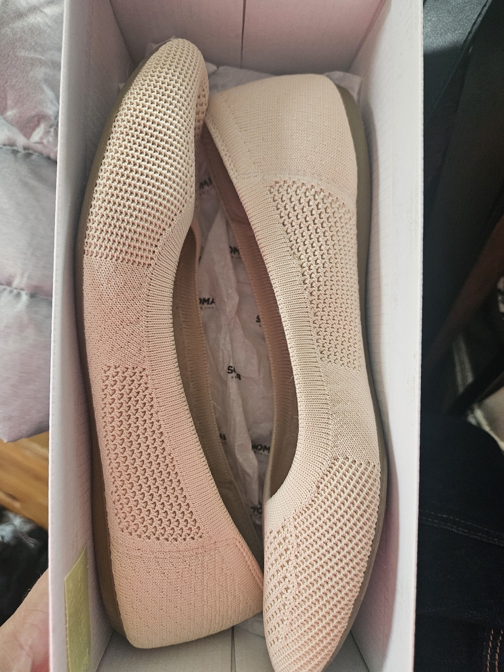 Sonoma Knit Ballet Flats in Blush Pink